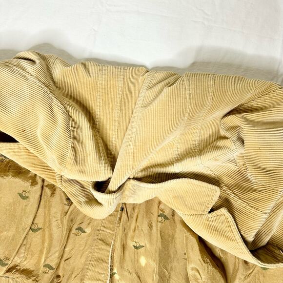 Brad Whitney Carmel Cove VTG 70s/80s Khaki Tan Corduroy Buttoned Trench Coat - Picture 9 of 16